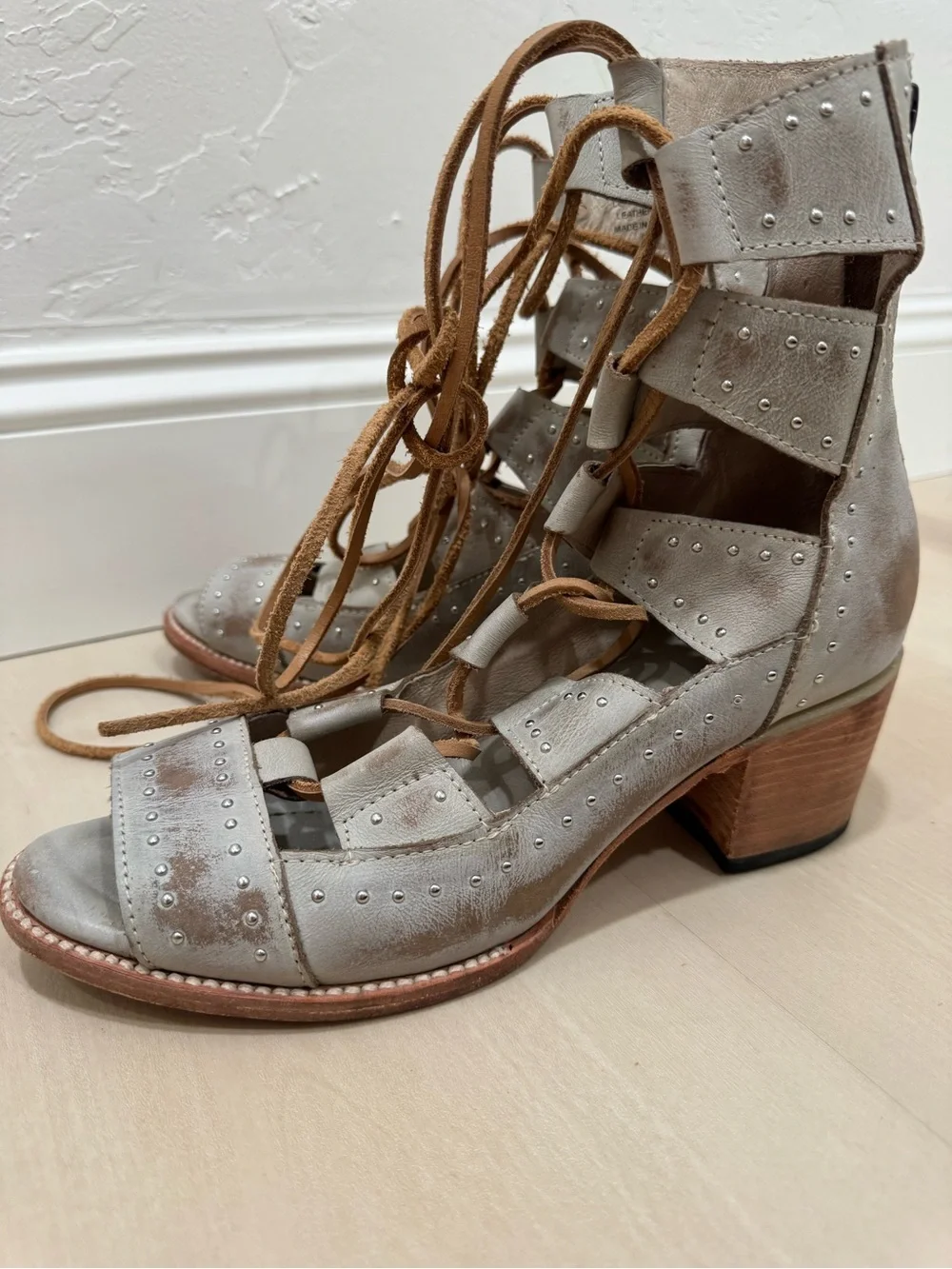 Freebird Hazel Gladiator Ice Sandals Studded Leather Western Boho Women's 10